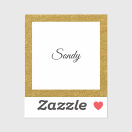 Glitter Lijst Afbeelding naam vierkant aanpassen Sticker