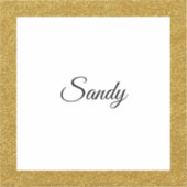 Glitter Lijst Afbeelding naam vierkant aanpassen Sticker (Voorkant)