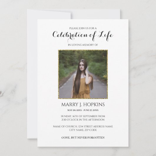 Glitter Lijst Foto's Uitnodiging tot leven (Voorkant)