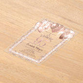 Glitter Lijst, Kroon, Ballonnen 95ste Verjaardag Acryl Uitnodigingen (Laagn)