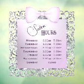 Glitter Lijst Lila Boog Openingstijden Raamsticker (Vel 3)