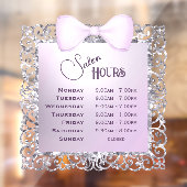  Glitter Lijst Lila Boog Openingstijden Raamsticker (Vel 2)