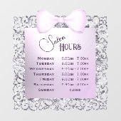 Glitter Lijst Lila Boog Openingstijden Raamsticker (Vel)