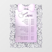  Glitter Lijst Lila Bow Services Menu Raamsticker (Vel)