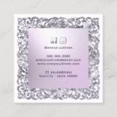 Glitter Lijst Lila Bow Visitekaartje (Achterkant)