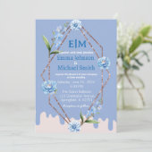 Glitter Lijst met Bloemen huwelijksuitnodigingen Kaart (Staand voorkant)