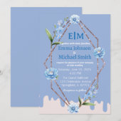 Glitter Lijst met Bloemen huwelijksuitnodigingen Kaart (Voorkant / Achterkant)