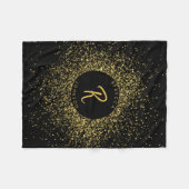 Glitter Lijst monogram goud & zwart Fleece Deken (Voorkant (Horizontaal))