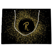 Glitter Lijst monogram goud & zwart Groot Cadeauzakje (Voorkant)