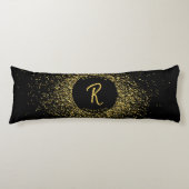 Glitter Lijst monogram goud & zwart Lichaamskussen (Voorkant)