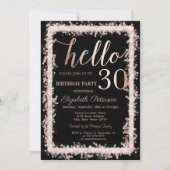 Glitter Lijst Roos Gold 30e verjaardag Kaart (Voorkant)
