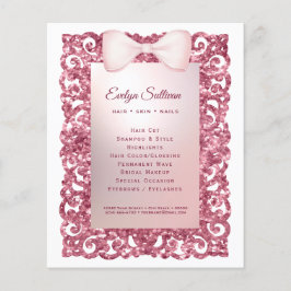 Glitter lijst roze boeg flyer