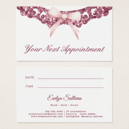  glitter lijst roze boog afspraak kaart