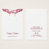 Glitter lijst roze boog oorbel display kaart (Voorkant /achterkant)