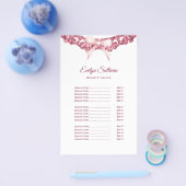  glitter lijst roze boog prijslijst flyer (Enkel)