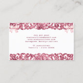 Glitter  lijst roze boog visitekaartje (Achterkant)