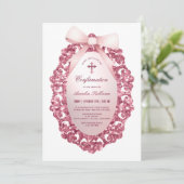  Glitter Lijst Roze Bow Bevestiging Kaart (Staand voorkant)