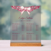  Glitter Lijst Roze Bow Prijslijst Acryl Bord (Neutraal)