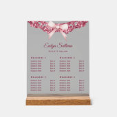  Glitter Lijst Roze Bow Prijslijst Acryl Bord (Voorkant)