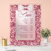  Glitter Lijst Roze Bow Services Menu Acryl Bord (Huwelijk)