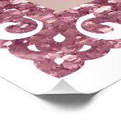 Glitter Lijst Roze Bow Services Menu Perfect Poster (Hoek)