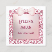 Glitter Lijst Roze Bow Visitekaartje (Voorkant)