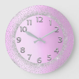 Glitter Lijst Roze grijze cijfers Blush Beauty Grote Klok