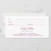  glitter lijst roze strik cadeaubon (Achterkant)