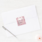 Glitter Lijst Roze strik Dank u Sticker (Envelop)