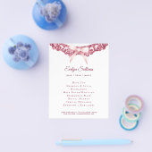  glitter lijst roze strik flyer (Enkel)