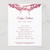 glitter lijst roze strik flyer (Voorkant)