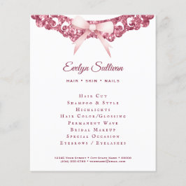  glitter lijst roze strik flyer