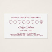  glitter lijst roze strik loyaliteitskaart visitekaartje (Achterkant)