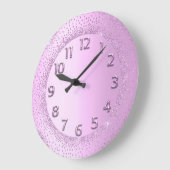 Glitter Lijst Roze zoete getallen Blush Beauty Grote Klok (Hoek)