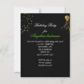 Glitter Lime Green Gold Birthday Party Kaart (Achterkant)