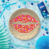 Glitter Lip print paper bord (Feest)