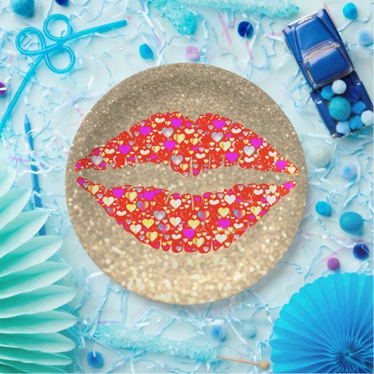 Glitter Lip print paper bord (Feest)