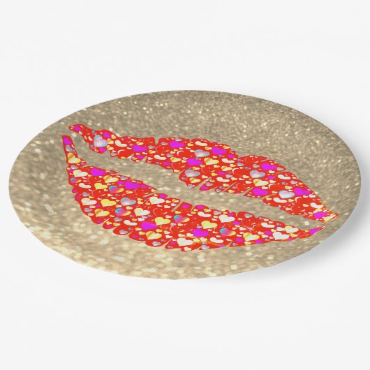 Glitter Lip print paper bord (Gekanteld)