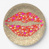 Glitter Lip print paper bord (Voorkant)