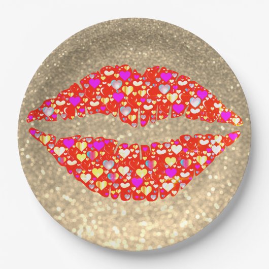 Glitter Lip print paper bord (Voorkant)