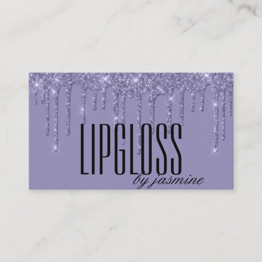 Glitter Lipgloss-Visitekaartjes Visitekaartje (Voorkant)