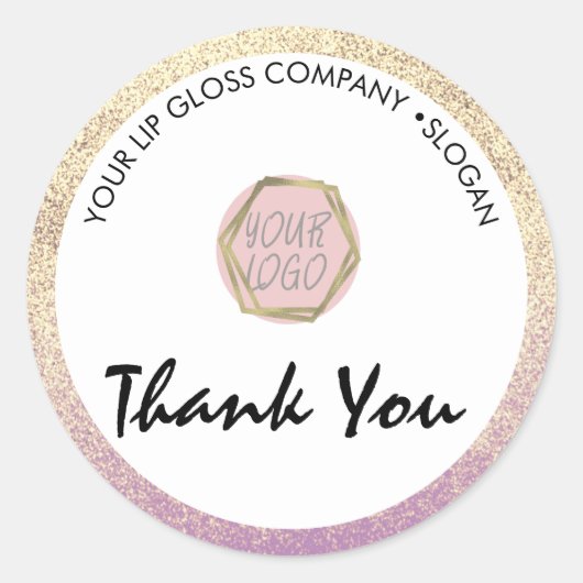 Glitter Lipgloss Zakelijk Logo Ronde Sticker (Voorkant)