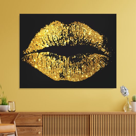 Glitter Lips Canvas Afdruk (Insitu (Woonkamer))