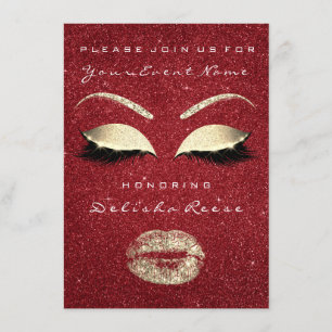 Glitter Lips Glitter Vrijgezellenfeest Red Gold Ma Kaart