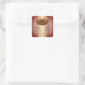 Glitter Lips Hartelijk dank voor de korting Gold B Vierkante Sticker (Tas)