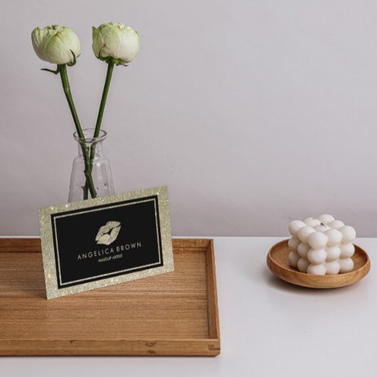 Glitter Lips Makeup Artist Visitekaartje