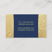 Glitter Lips Navy Blue Makeup Artist Salon Visitekaartje (Achterkant)