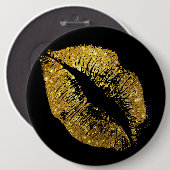 Glitter Lips Ronde Button 6,0 Cm (Voorkant /achterkant)