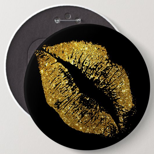 Glitter Lips Ronde Button 6,0 Cm (Voorkant /achterkant)