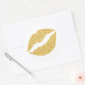 Glitter Lips Ronde Sticker (Envelop)